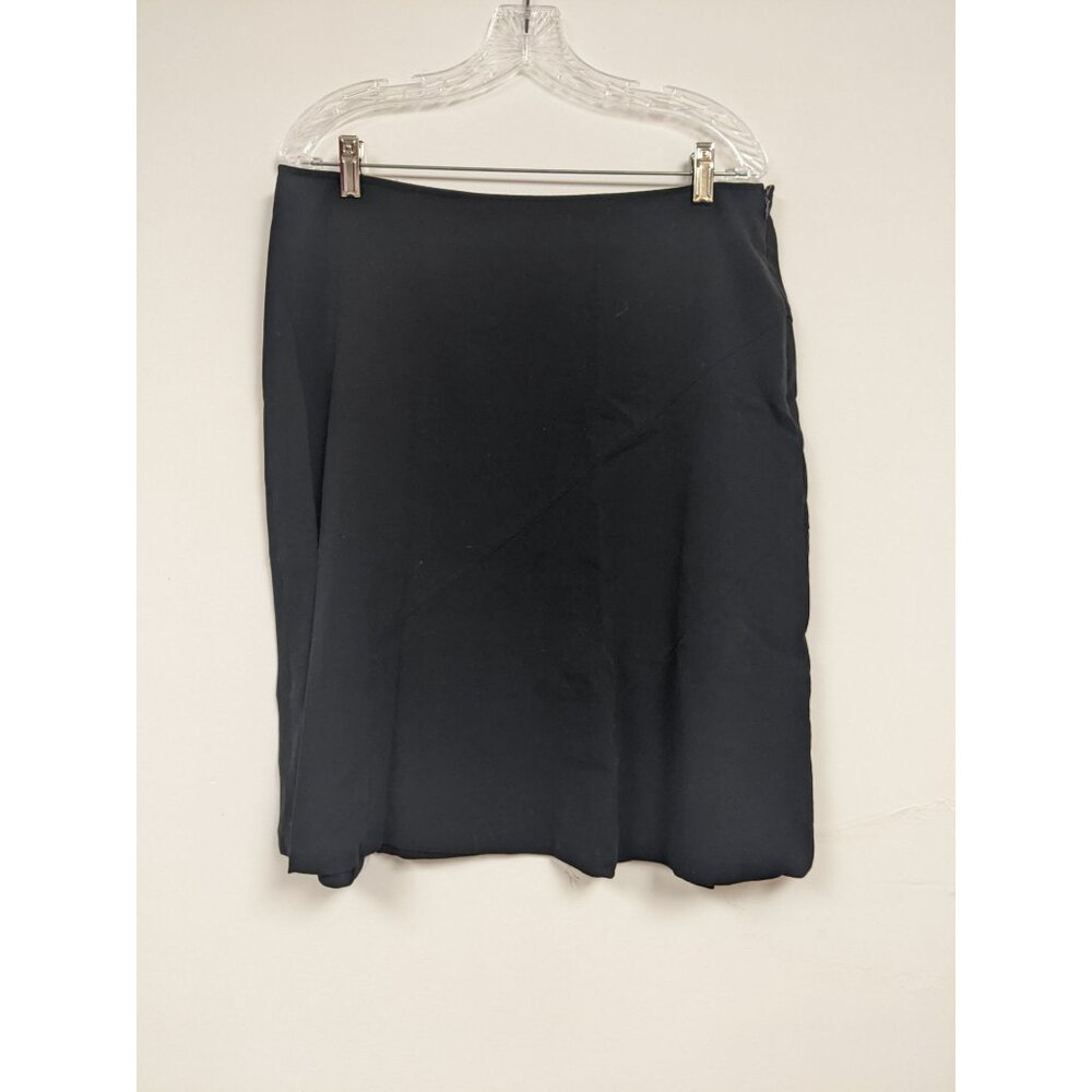 Larry Levine Size 14 Skirt Black Aline Knee Length Stretch